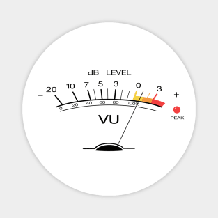 Volume VU Meter Vintage Audio Engineer Recording Studio Gear Head Musician Guitar Shirt Classic Retro Version Magnet